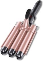 kuwa Crimper Hair Tool,3 Barrel Curling Iron,hairCrimper for Women,Hair Waver with LCD Temperature Display,Long-Lasting Natural Tight Waves