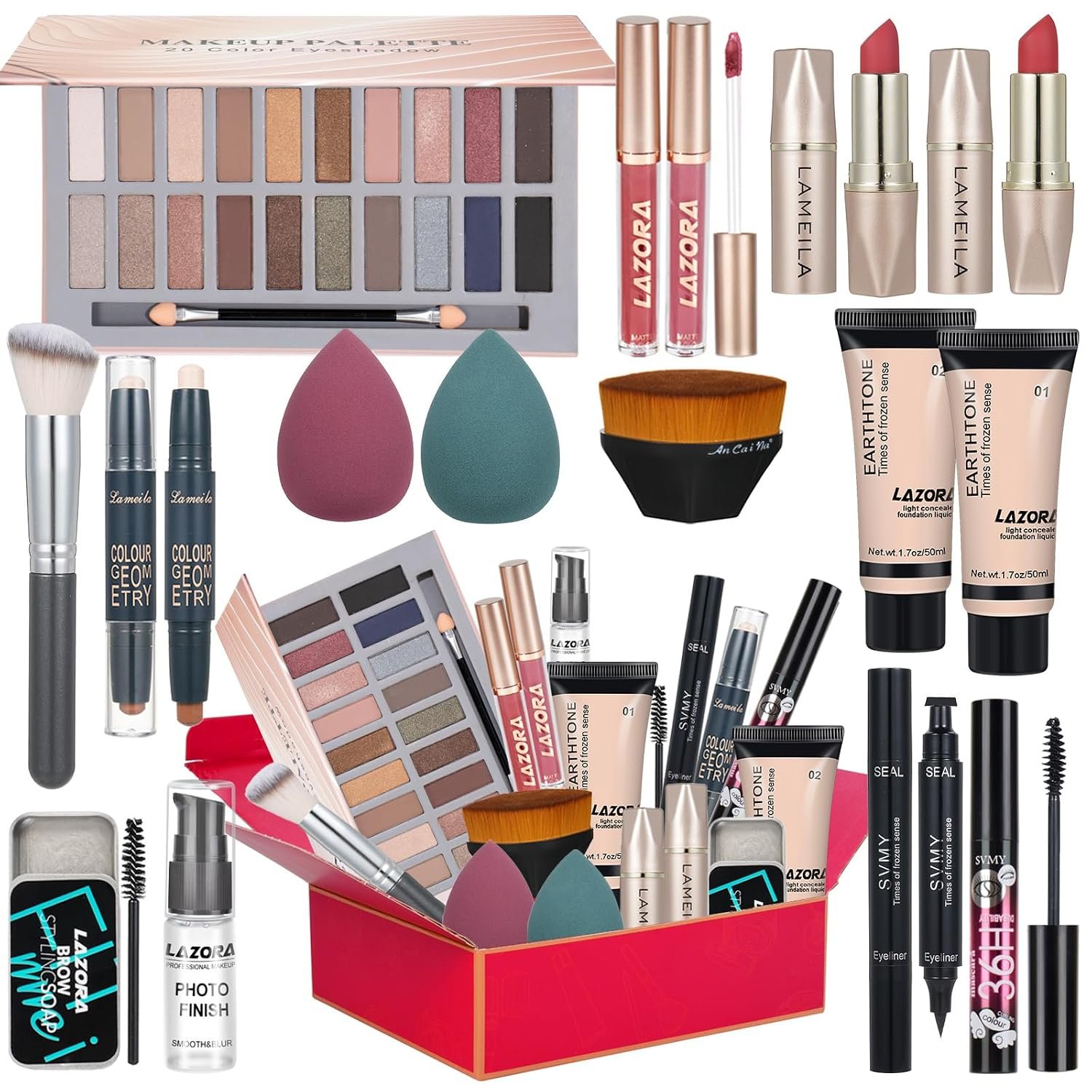 venshun Makeup Kit for Women Full Kit Makeup Sets for venshun Makeup Kit for Women Full Kit Makeup Sets for Teenagers Makeup Kits for Women Teen Girls Includes 20 Colors Eyeshadow Palette Foundation Make Up Set for Beginners