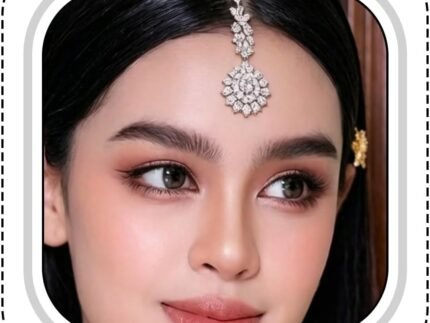 1 Piece Maang Tikka Elegant Sparkling Pendant Rhinestone Fashion Ethnic Traditional Forehead Chain Indian Head Jewelry