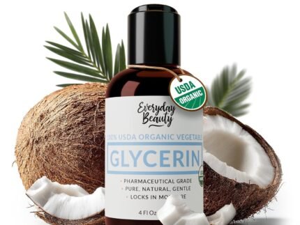 100% Organic Glycerin – For Skin & Hair – Food Grade – USDA Certified – Not From Palm Oil – Perfect Skin and Hair Moisturizer – 4 Fl Oz
