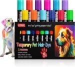 12 Pack Dog Hair Color Dye Temporary Non-toxic Vibrant Colors Washable Pet Safe Paint for Dog Cat Animals