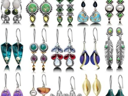 12 Pairs Teardrop Druse Crystal Drop Dangle Earrings for Women Cubic Zirconia Huggie Hoop Earring Jewelry Set Christmas Gifts