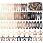 120 Pcs 2 In Snap Hair Clips Barrettes for Women Girls, 5 Neutral Colors