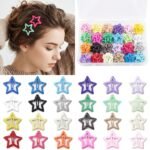 120PCS Star Hair Clips Colorful Snap Barrettes for Girls and Women