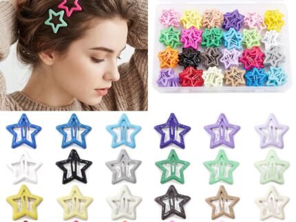 120PCS Star Hair Clips Colorful Snap Barrettes for Girls and Women