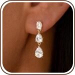 14K Gold Plated Drop Dangle Earrings for Women Bridal Wedding Prom