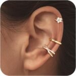 14K Gold Plated Ear Cuff Clip on Earrings for Women