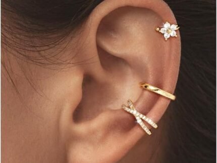 14K Gold Plated Ear Cuff Clip on Earrings for Women