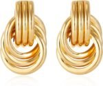 14K Gold Silver Plated Earrings for Women Chunky Statement Jewelry