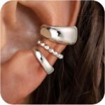 14K Gold/Silver Plated Ear Cuffs Non Piercing Set Clip On Dainty