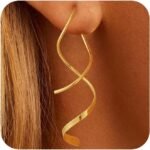 14K Gold/Sterling Silver Plated Dangle Earrings Dainty Hypoallergenic Jewelry, Trendy Lightweight Accessories for Women Valentines Mother’s Day Birthday Thanksgiving Day Gifts
