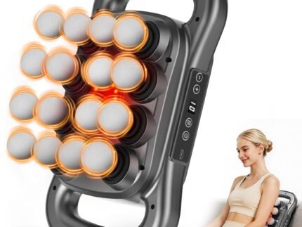 16 Head Massage Gun Set, Deep Tissue Percussion Massager, 2600mAh Quiet Electric Massage Tools with 9 Styles & Levels for Back, Shoulders, Legs, Foot, Body Muscle Pain Relief, Color Gunmetal