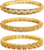 18K Gold Plated Bridal Indian Bangle Bracelet Set for Women