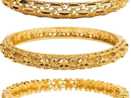 18K Gold Plated Bridal Indian Bangle Bracelet Set for Women