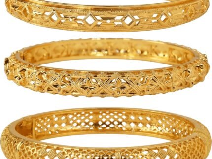 18K Gold Plated Bridal Indian Bangle Bracelet Set for Women