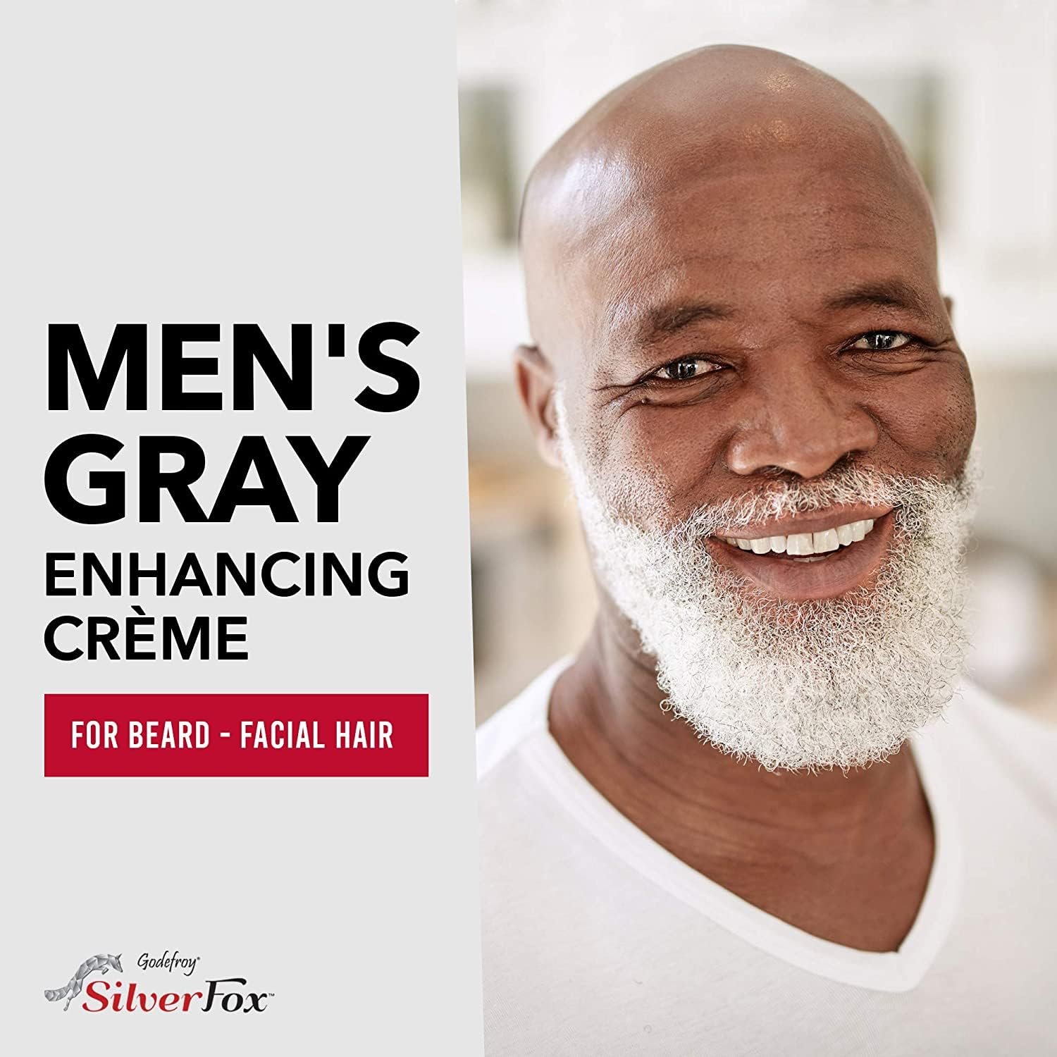 1790856229 Godefroy Silver Fox Gray Enhancing Beard Brightener For All Hair Types Leave In Conditioner Moisturizing Treatment for Gray Silver Hair Non Greasy Lightweight for Mens Beard Scalp 3 OZ