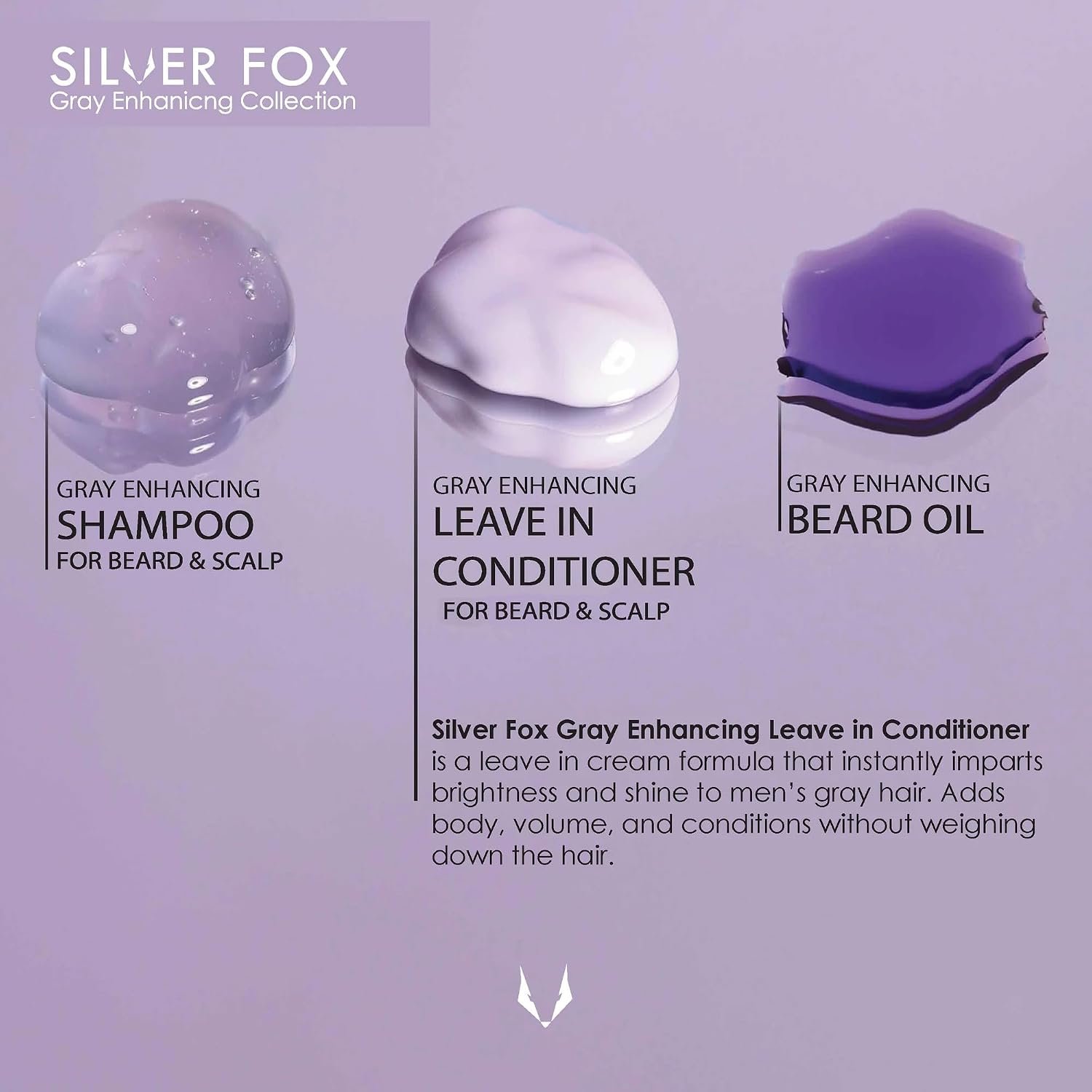 1790856231 Godefroy Silver Fox Gray Enhancing Beard Brightener For All Hair Types Leave In Conditioner Moisturizing Treatment for Gray Silver Hair Non Greasy Lightweight for Mens Beard Scalp 3 OZ
