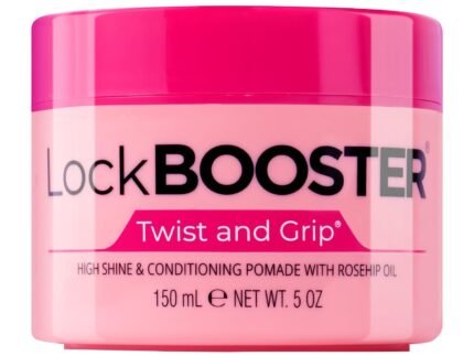 Style Factor Lock BOOSTER Twist & Grip Braid Gel (5 Oz.) with Rosehip Oil — Strong Hold, Flake-Free, Frizz-Free Hair Braiding Gel for Defined & Long-Lasting Twists, Locs & Braids
