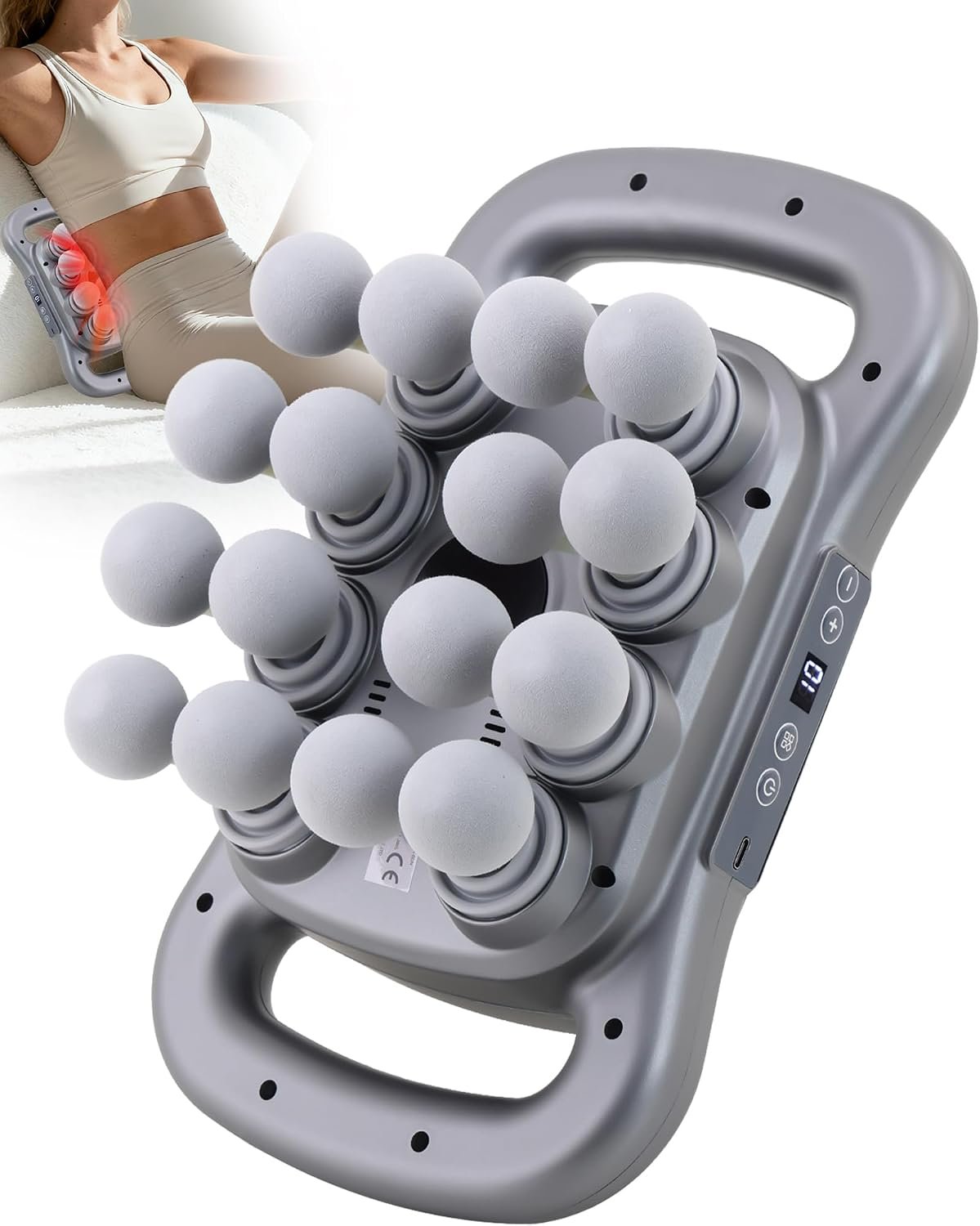 UFFAE 16-Head Massage Gun, Deep Tissue Percussion Massager with 9 UFFAE 16-Head Massage Gun, Deep Tissue Percussion Massager with 9 Modes & 9 Intensities, 2600mAh Battery Back Bassager for Pain Relief Deep Tissue for Muscle Pain Relief in Back, Legs, Shoulders