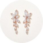 SWEETV Marquise Cubic Zirconia Bridal Earrings, Elegant Wedding Earrings for Brides Bridesmaids, Crystal Formal Drop Earrings for Women Jewelry Gifts