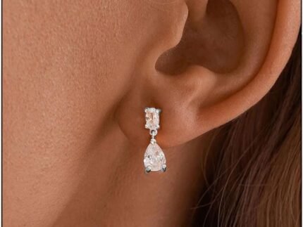 Dangle Drop Gold Earrings Women Prom with CZ Wedding Jewelry Gifts