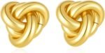 14K Gold Silver Plated Earrings for Women Chunky Statement Jewelry