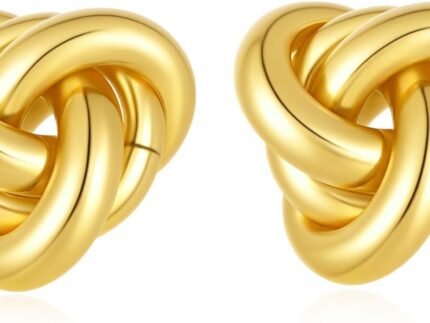 14K Gold Silver Plated Earrings for Women Chunky Statement Jewelry