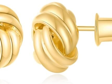 14K Gold Silver Plated Earrings for Women Chunky Statement Jewelry