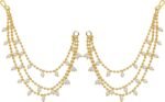 Indian Gold Pearl Kaan Chain for Earrings Ethnic Tradiitonal Kaan Chain for Dangle Earrings Jewelry for Women