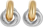 14K Gold Silver Plated Earrings for Women Chunky Statement Jewelry