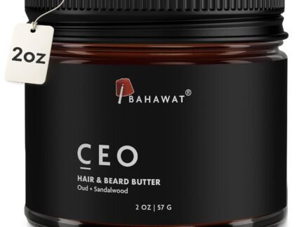 BAHAWAT Hair & Beard Butter for Men Leave-in Conditioner – Oud & Sandalwood scent – Strengthen & Soften– Made in USA -Organic Natural Ingredients | The Best Beard Butter – 2 oz.