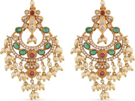 TARINIKA Antique Brass Indian Drop Earrings CZ – Indian Jewelry for Women