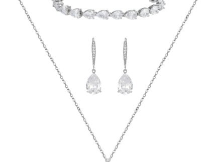 SWEETV Bridal Wedding Jewelry Set for Brides,Teardrop Bridesmaids Jewelry Set