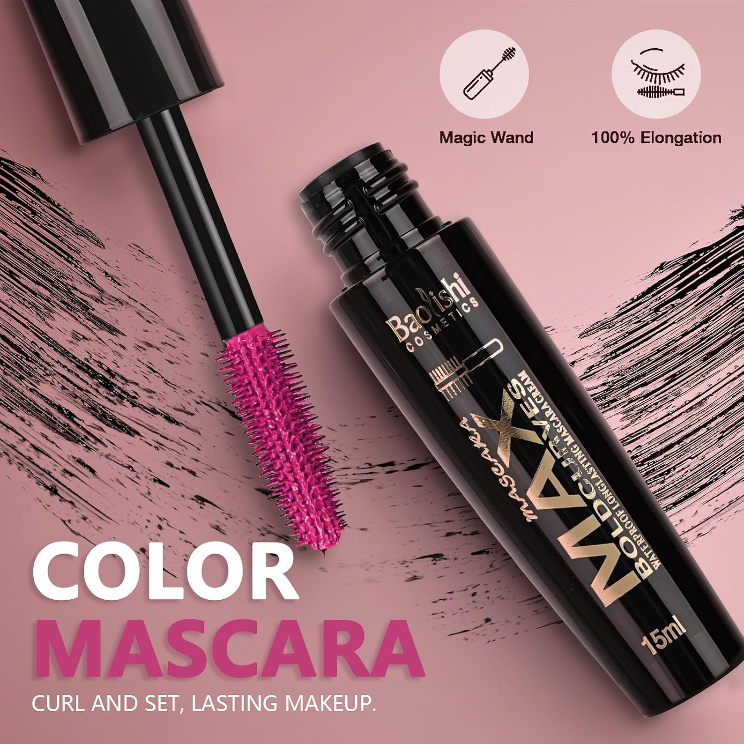1790964279 3pcs Colored Mascara Set Colorful Pink Orange Purple Color Mascara