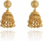 Indian Earrings for Women Gold Jhumkas Indian Earrings Dangle Chandelier Boho Jewelry Lightweight