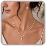 STONEFANS Gold/Silver Jewelry Sets for Women – Dainty Silver Rhinestone Necklace Earring Set Crystal Wedding Jewelry Sets for Brides Prom Accessories Bridesmaid Gifts