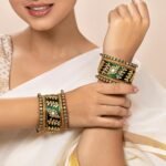 Aheli Traditional Wedding Designer Silk Thread Faux Stone Studded Bridal Bangle Set