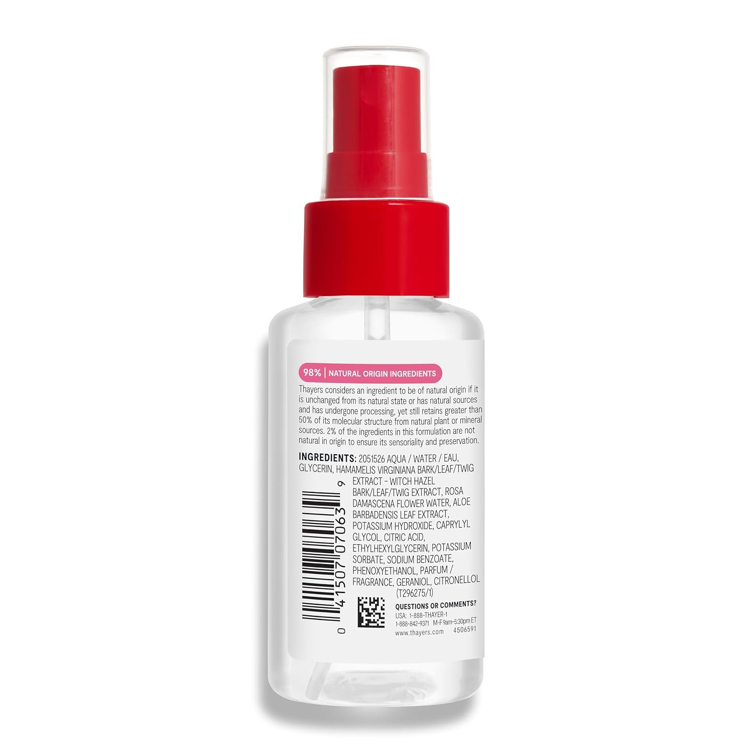 1790972722 Thayers Alcohol Free Witch Hazel Facial Mist Toner with Aloe Vera Rose Petal Soothing and Hydrating for All Skin Types Trial Size 3 oz