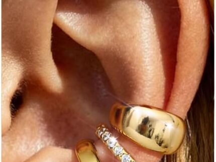 4Pairs 14K Gold Plated Ear Cuff Earrings for Women Non Piercing Jewelry