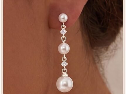 Dangle Tassel Earrings for Women Trendy, 14K Gold/Silver Plated Dainty Dangling Long Chain Drop Earring Dangly Prom Bride Wedding CZ Earring Fashion Jewelry Gift