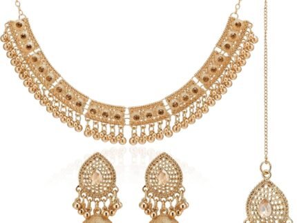 Quelay 3 Pcs Indian Jewelry Set for Women Traditional Kundan