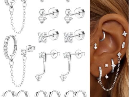 Gold Earrings for Women Flat Back Earrings Hypoallergenic Earring Stacks
