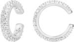PAVOI 14K Gold Plated CZ Ear Cuff Earrings for Women, Clip On Cartilage