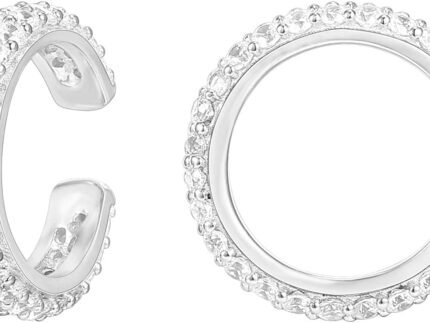PAVOI 14K Gold Plated CZ Ear Cuff Earrings for Women, Clip On Cartilage