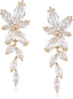SWEETV Marquise Cubic Zirconia Bridal Earrings, Elegant Wedding Earrings for Brides Bridesmaids, Crystal Formal Drop Earrings for Women Jewelry Gifts