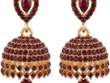 Dainty CZ Jhumki Bell Teardrop Dangle Drop Earrings for Women Silver/Gold Plated Crystal Bohemian Vintage Indian Chandelier Statement Dangling Stud Hypoallergenic Traditional Fashion Jewelry