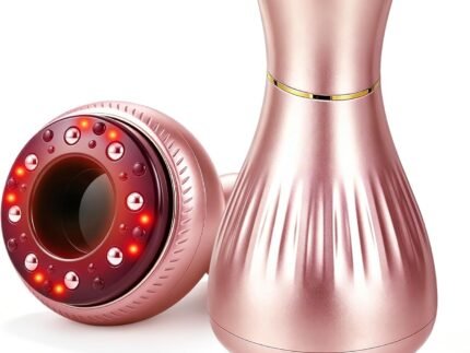Electric Cupping Massager for Body with Suction, 12 Intensity Body Sculpting Machine, Red Light & Heat, Lymphatic Drainage Massager, Cellulite Massage Tool for Arms Legs Waist Back-R