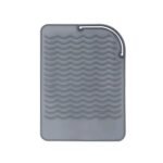 Heat Resistant Mat for Curling Iron, Flat Irons and Hair Straightener Hair Styling Tools 9″ x 6.5″, Food Grade Silicone, Grey