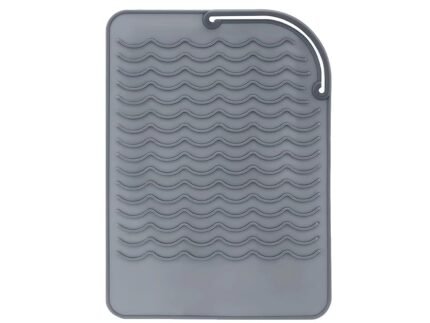 Heat Resistant Mat for Curling Iron, Flat Irons and Hair Straightener Hair Styling Tools 9″ x 6.5″, Food Grade Silicone, Grey