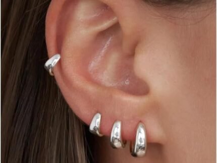 CHESKY 4 Pairs Huggie Hoop Earrings for Women, 14K Gold Plated Silver